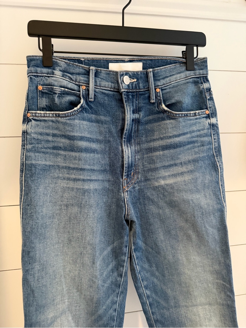 Mother Blue Denim Flare Jeans View 2